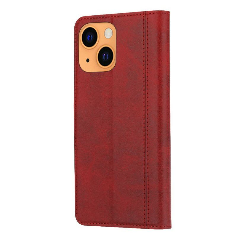 Kožna Futrola iPhone 13 Mini Prednji Držač Kartice I Remen S Efektom Kože