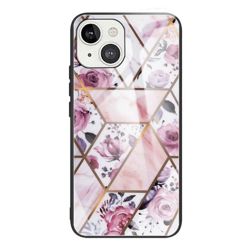 Maskica iPhone 13 Mini Geometry Mramorno Kaljeno Staklo
