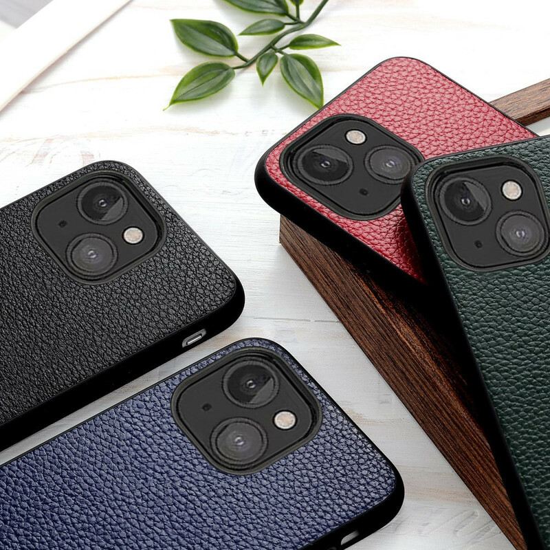 Maskica iPhone 13 Mini Prava Litchi Koža