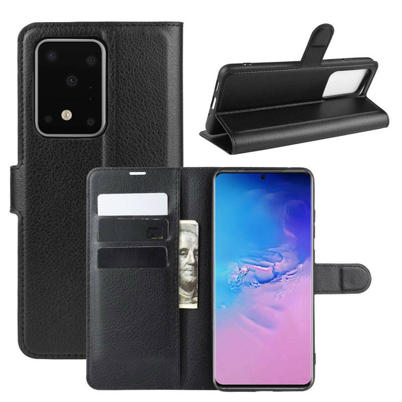 Futrola Samsung Galaxy S20 Ultra Klasični Litchi Kožni Efekt