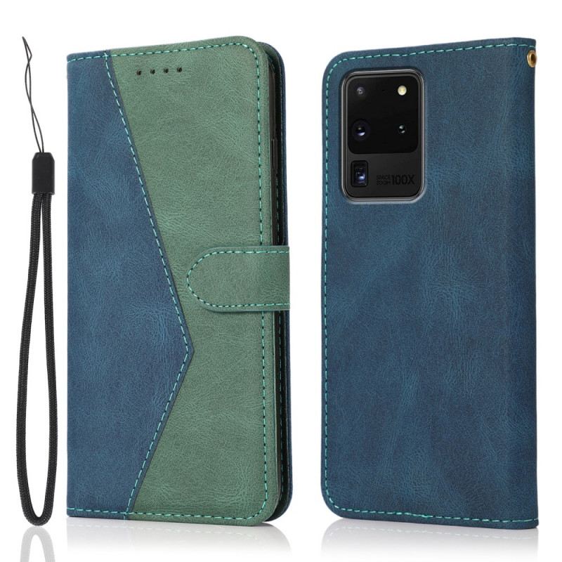 Kožna Futrola Samsung Galaxy S20 Ultra Dvobojna Trokutasta Umjetna Koža