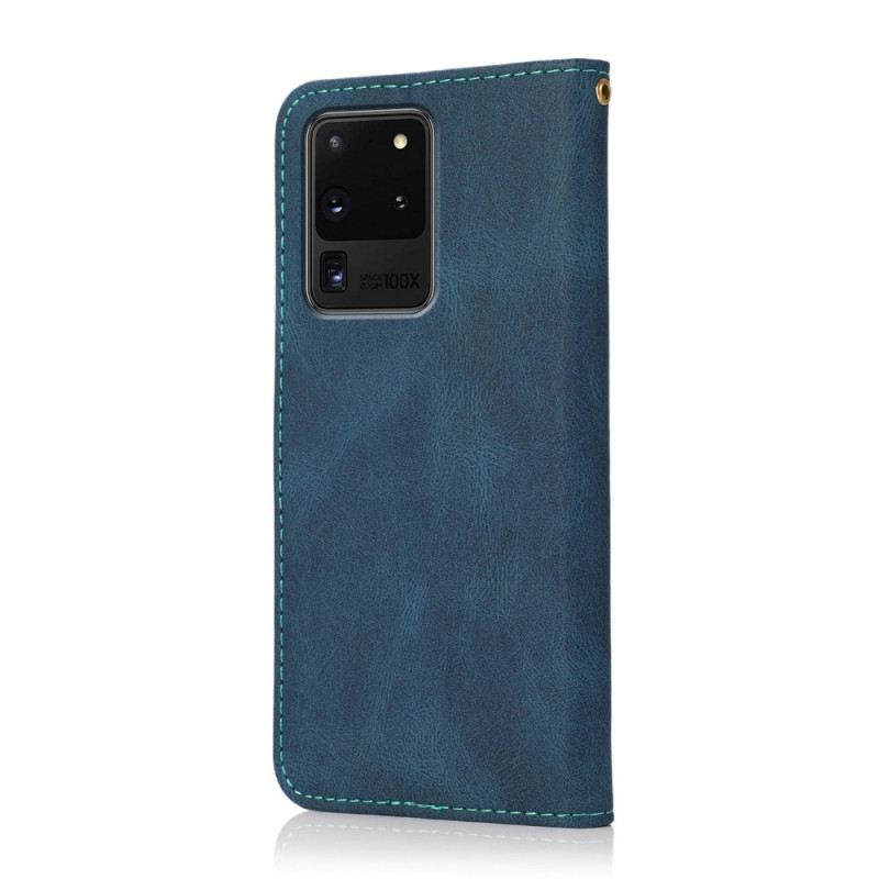 Kožna Futrola Samsung Galaxy S20 Ultra Dvobojna Trokutasta Umjetna Koža