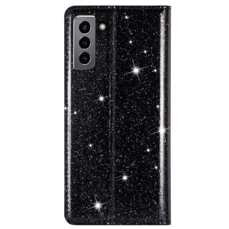 Flip Futrola Samsung Galaxy S22 5G Kožna Futrola Stil Sa Šljokicama