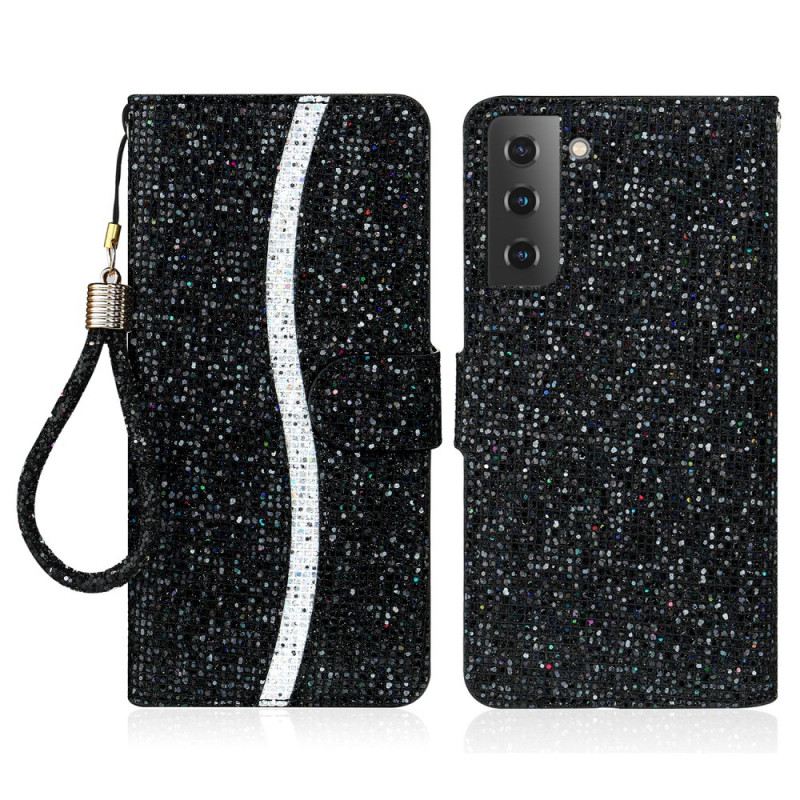 Kožna Futrola Samsung Galaxy S22 5G Šljokice S Dizajn