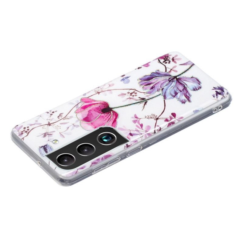Maskica Samsung Galaxy S22 5G Mramorirano Cvijeće