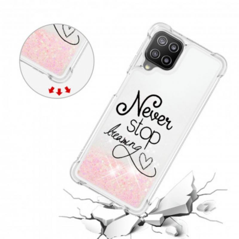 Maskica Samsung Galaxy A22 Never Stop Dreaming Glitter