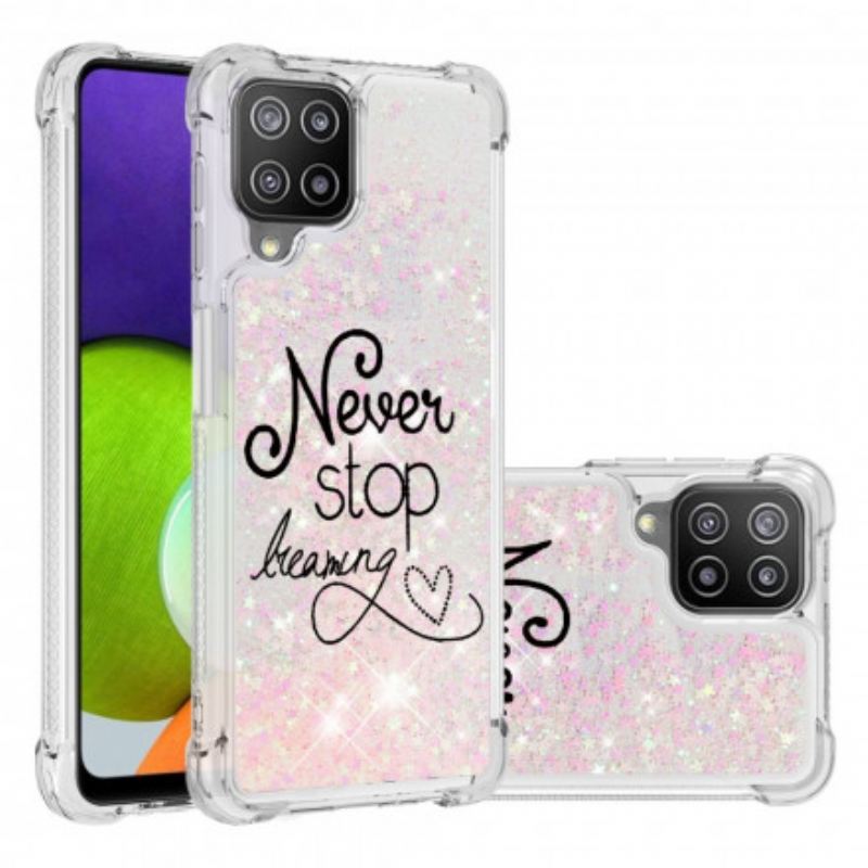Maskica Samsung Galaxy A22 Never Stop Dreaming Glitter