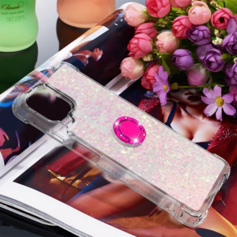 Maskica Samsung Galaxy A22 Šljokice S Potporom Za Prsten