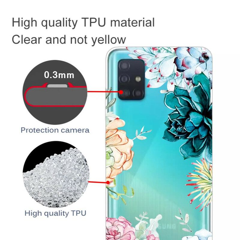Maskica Samsung Galaxy A71 Bešavno Cvijeće U Akvarelu