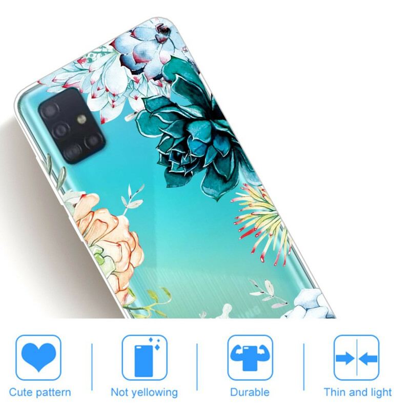 Maskica Samsung Galaxy A71 Bešavno Cvijeće U Akvarelu