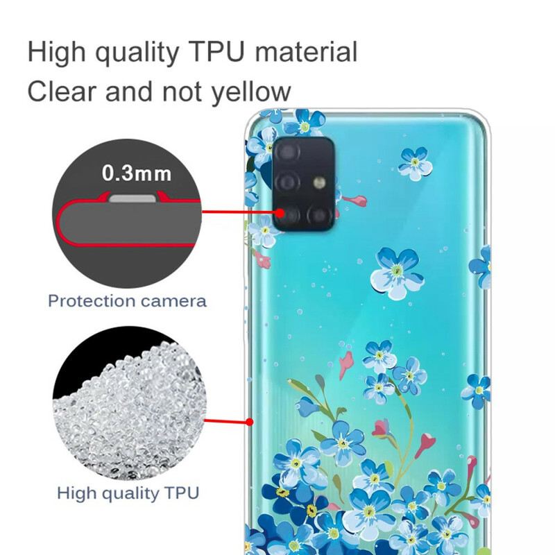Maskica Samsung Galaxy A71 Plavo Cvijeće