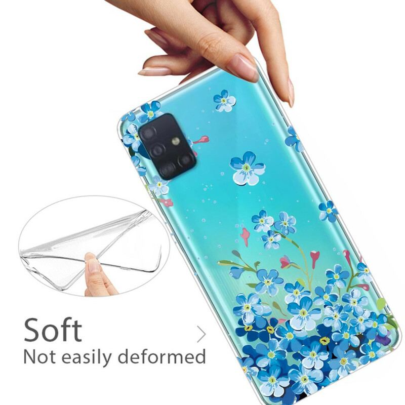 Maskica Samsung Galaxy A71 Plavo Cvijeće