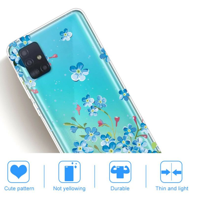 Maskica Samsung Galaxy A71 Plavo Cvijeće