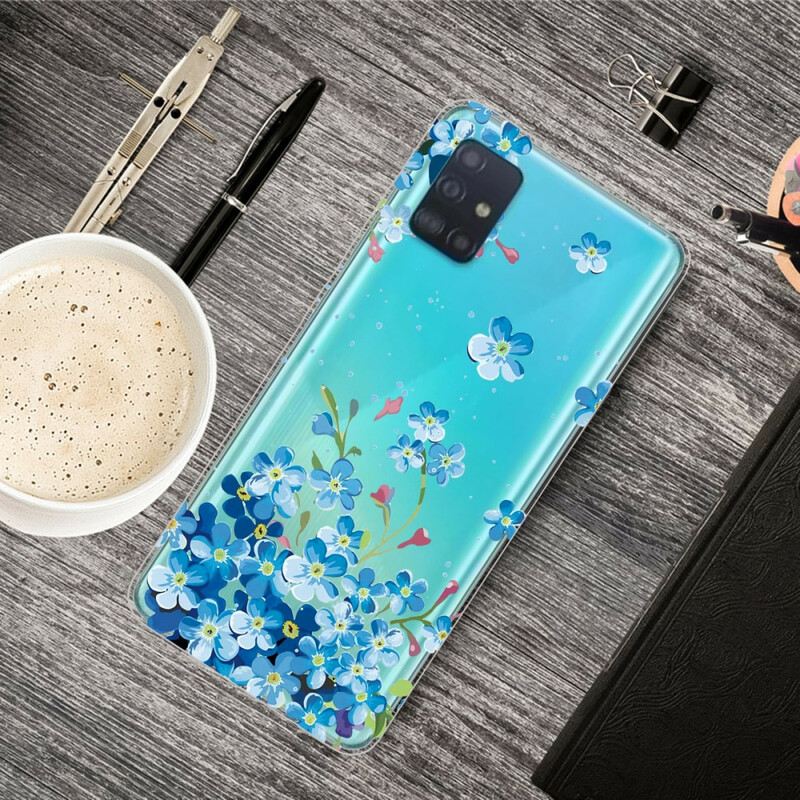 Maskica Samsung Galaxy A71 Plavo Cvijeće