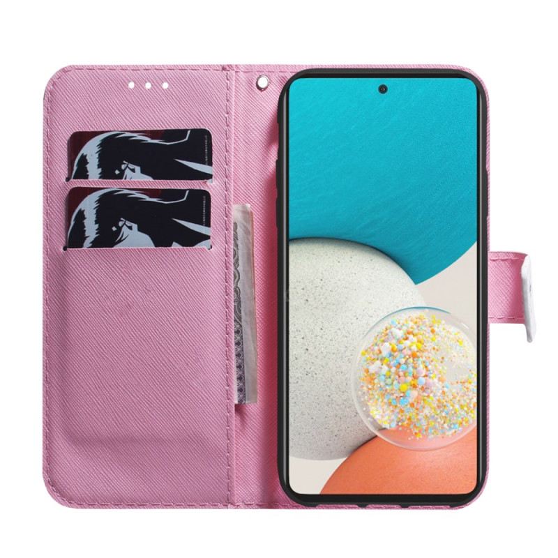 Kožna Futrola Samsung Galaxy A53 5G Cvijet Dusty Pink