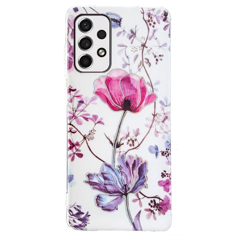 Maskica Samsung Galaxy A53 5G Mramorirano Cvijeće