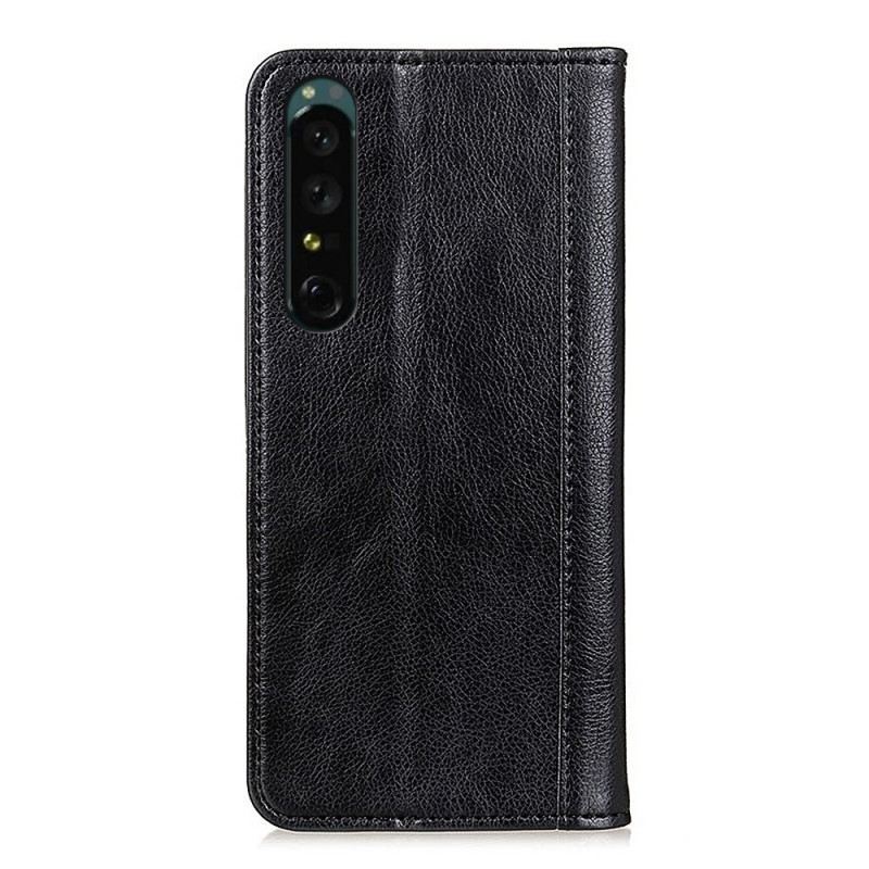 Flip Futrola Sony Xperia 1 IV Kožna Futrola Klasična Podijeljena Koža