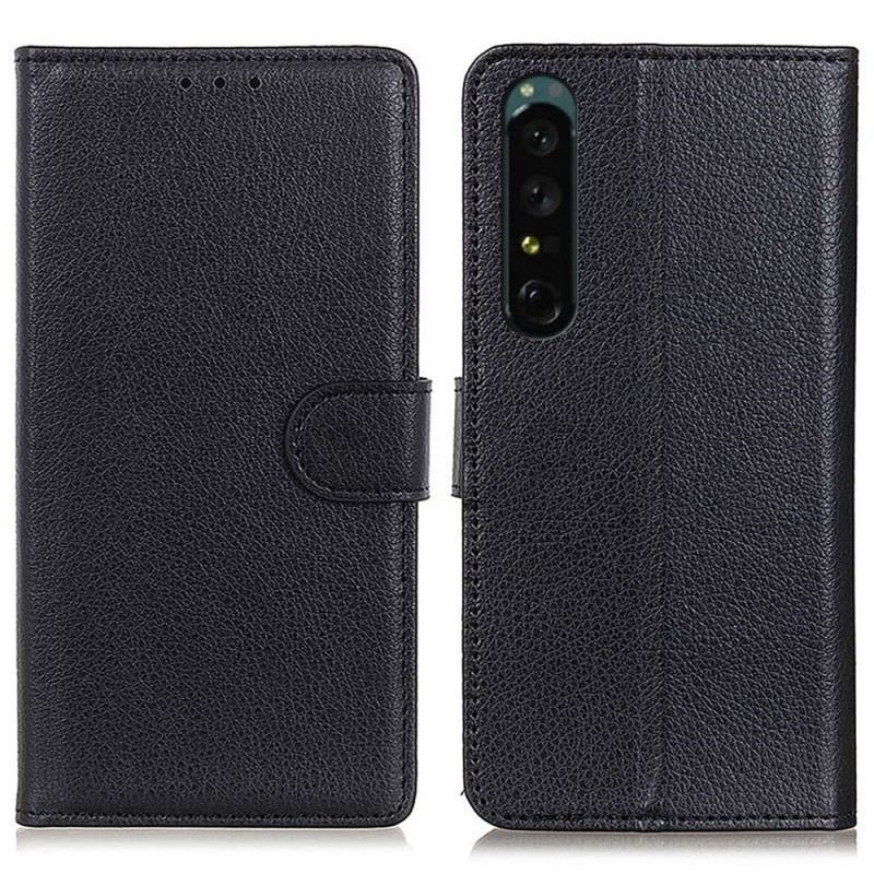 Kožna Futrola Sony Xperia 1 IV Tradicionalna Litchi Umjetna Koža