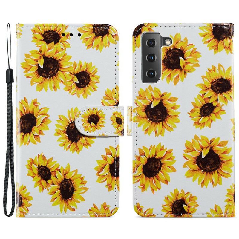 Kožna Futrola Samsung Galaxy S21 FE Suncokreti