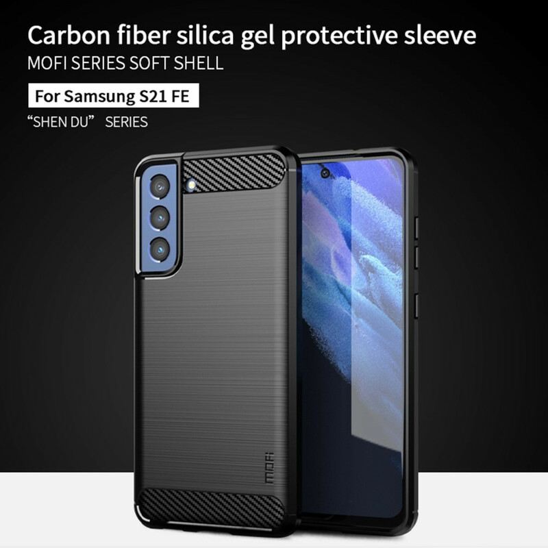 Maskica Samsung Galaxy S21 FE Mofi Brušena Karbonska Vlakna