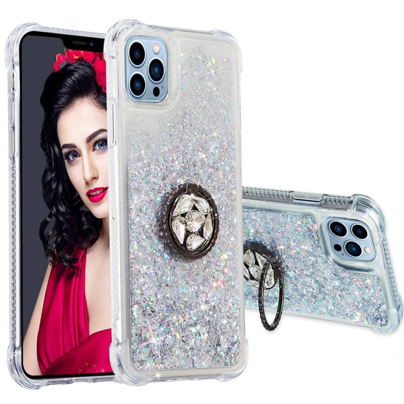 Maskica iPhone 15 Pro Max Šljokice S Potpornim Prstenom