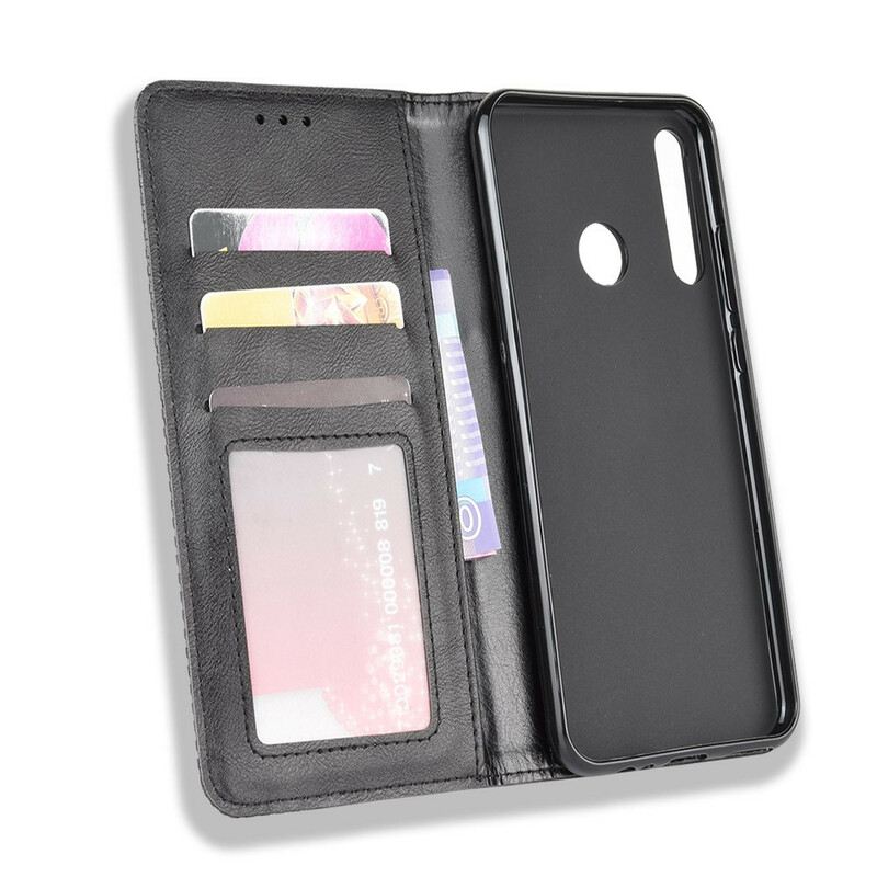 Flip Futrola Huawei Y7p Kožna Futrola Efekt Stilizirane Vintage Kože