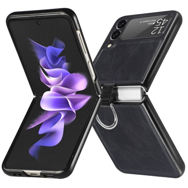 Flip Futrola Samsung Galaxy Z Flip 3 5G Kožna Futrola Vintage Kožni Stil S Prstenom