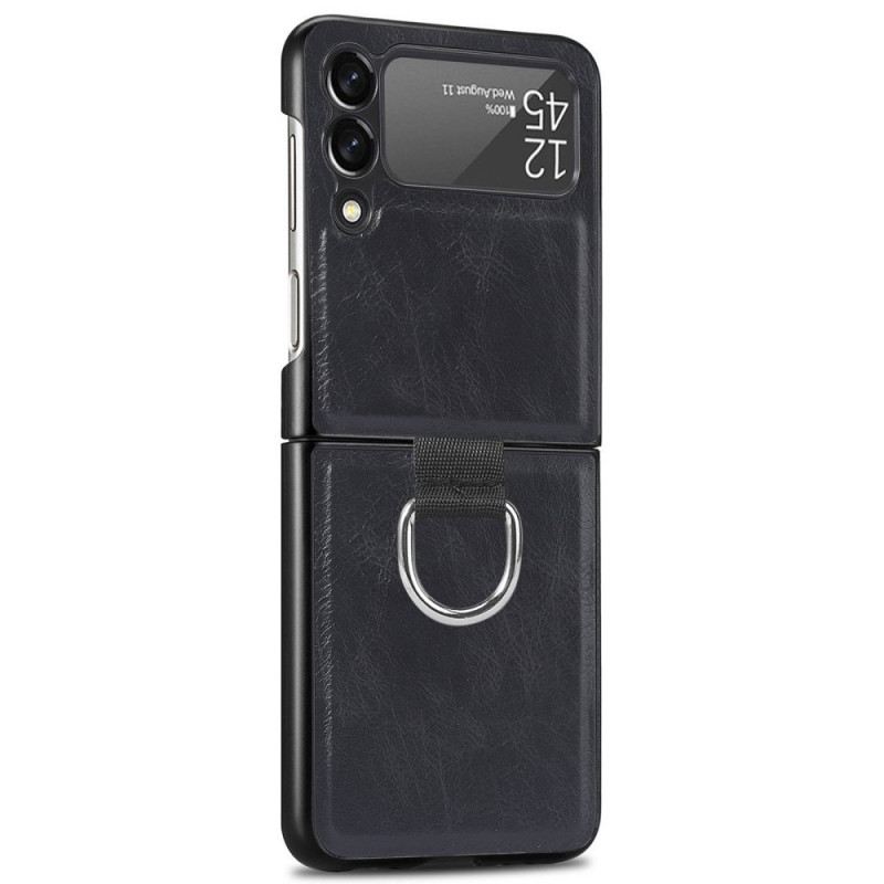 Flip Futrola Samsung Galaxy Z Flip 3 5G Kožna Futrola Vintage Kožni Stil S Prstenom