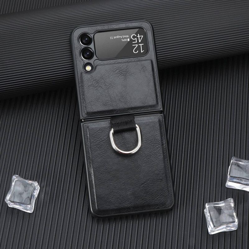 Flip Futrola Samsung Galaxy Z Flip 3 5G Kožna Futrola Vintage Kožni Stil S Prstenom