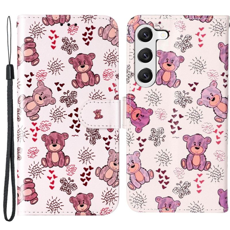 Kožna Futrola Samsung Galaxy S24 5g Mali Medvjedići S Remenom
