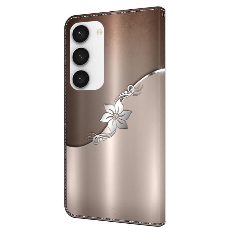 Kožna Futrola Samsung Galaxy S24 5g Srebrni Cvijet