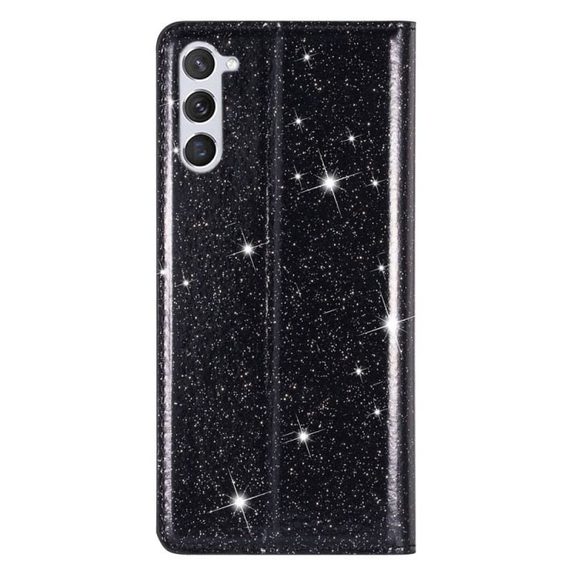 Flip Futrola Samsung Galaxy S23 5G Kožna Futrola Stil Sa Šljokicama