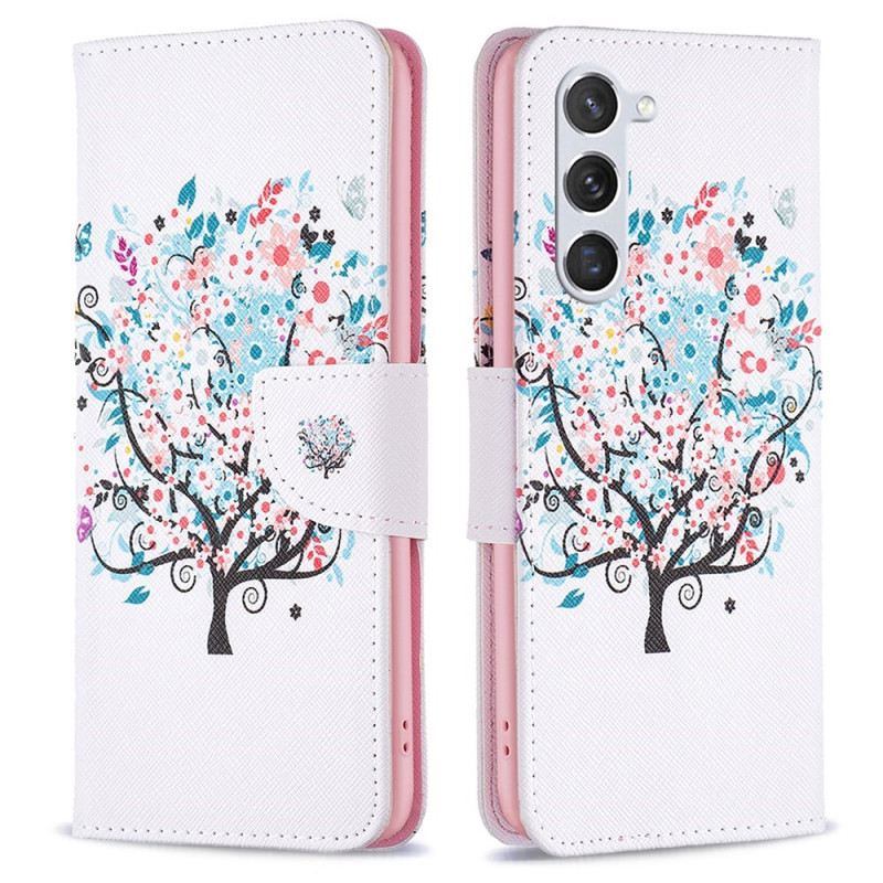 Kožna Futrola Samsung Galaxy S23 5G Drvo S Cvjetovima