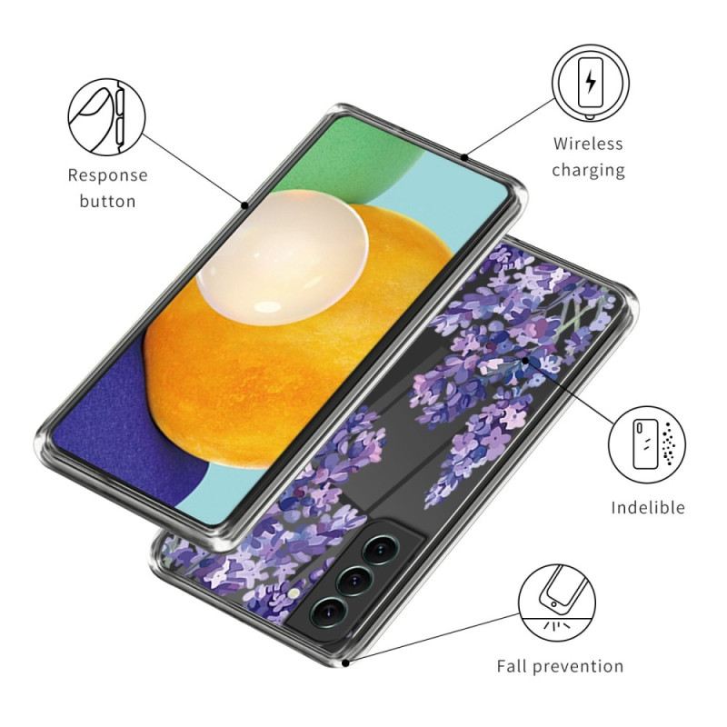 Maskica Samsung Galaxy S23 5G Ljubičasto Cvijeće Bez Šavova