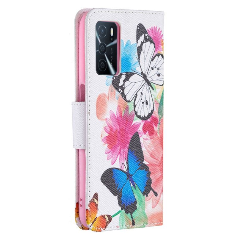 Flip Futrola Oppo A16 / A16s Slikani Leptiri I Cvijeće