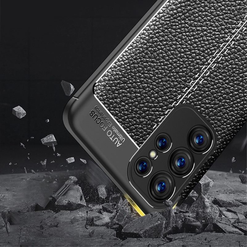 Maskica Samsung Galaxy S23 Ultra 5G Efekt Dvostruke Linije Litchi Kože