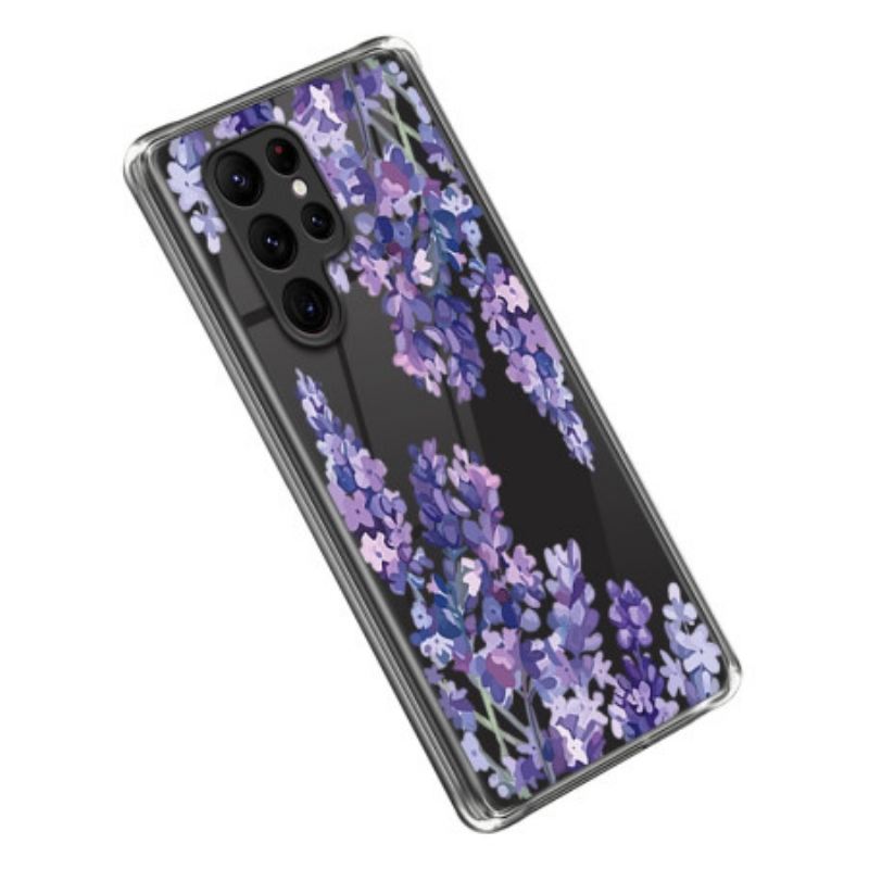Maskica Samsung Galaxy S23 Ultra 5G Ljubičasto Cvijeće Bez Šavova