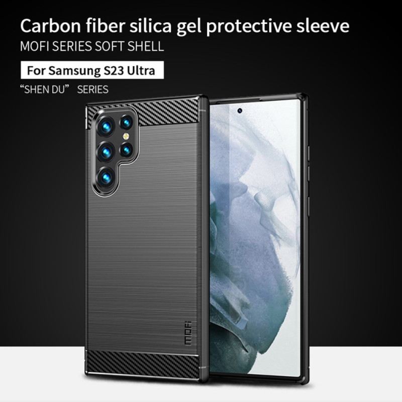 Maskica Samsung Galaxy S23 Ultra 5G Mofi Brušena Karbonska Vlakna