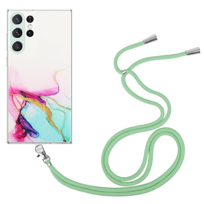 Maskica Samsung Galaxy S23 Ultra 5G S Mramornim Kabelom