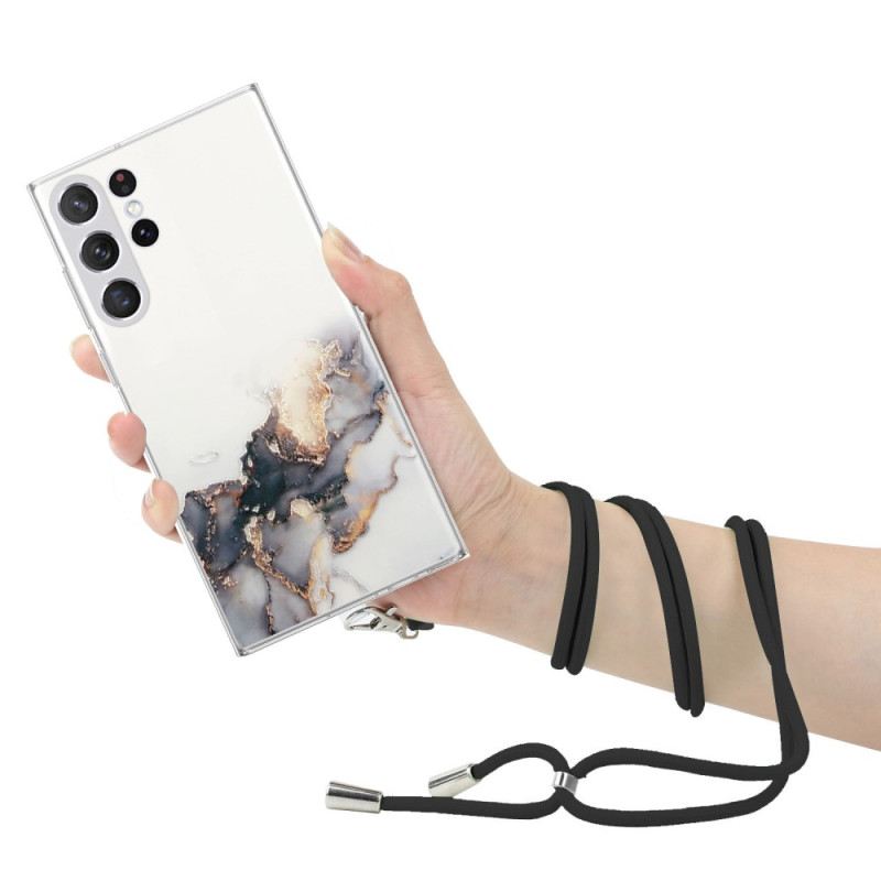 Maskica Samsung Galaxy S23 Ultra 5G S Mramornim Kabelom