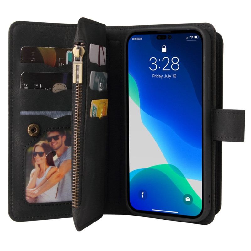 Kožna Futrola iPhone 14 Pro Max Višenamjenski Optimizirani Držači Kartica
