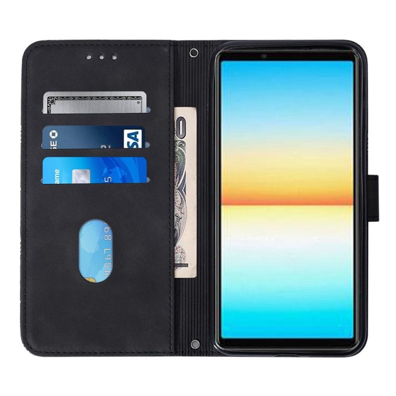 Kožna Futrola Sony Xperia 10 IV Trokutasti Uzorak S Naramenicama