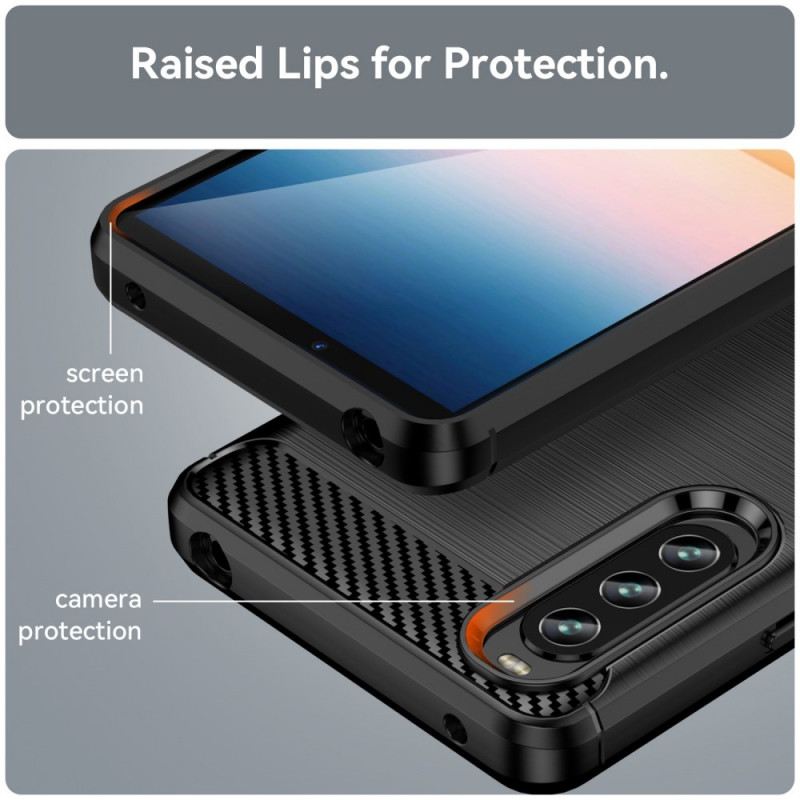 Maskica Sony Xperia 10 IV Brušena Karbonska Vlakna