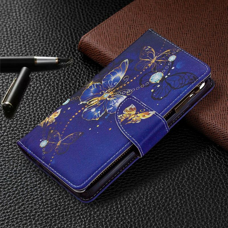 Flip Futrola Realme C11 Zlatni Leptirići S Džepovima