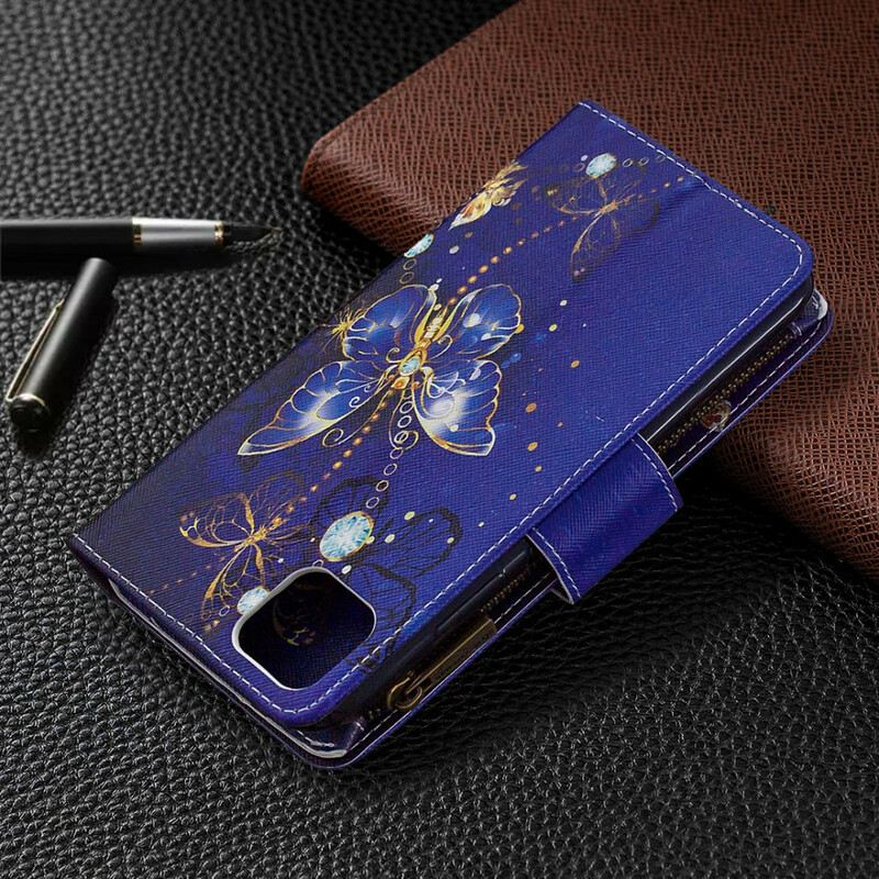 Flip Futrola Realme C11 Zlatni Leptirići S Džepovima