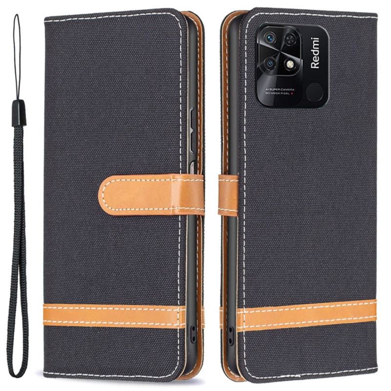 Futrola Xiaomi Redmi 10C Remen S Efektom Tkanine I Kože