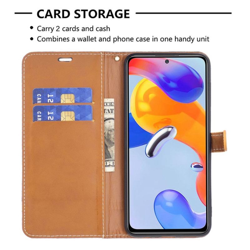 Futrola Xiaomi Redmi 10C Remen S Efektom Tkanine I Kože