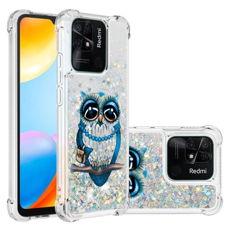 Maskica Xiaomi Redmi 10C Šljokice Miss Owl
