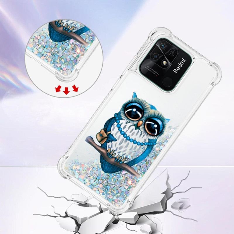 Maskica Xiaomi Redmi 10C Šljokice Miss Owl