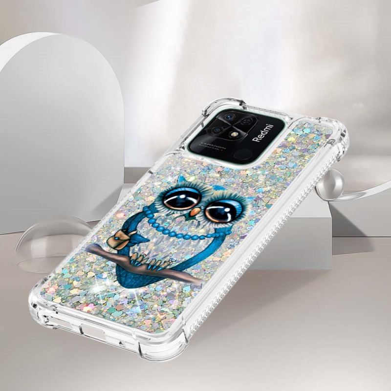 Maskica Xiaomi Redmi 10C Šljokice Miss Owl